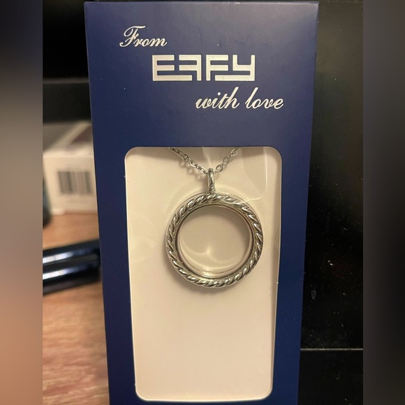 Effy Charm Holder with Necklace Silver Tone - Picture 1 of 3